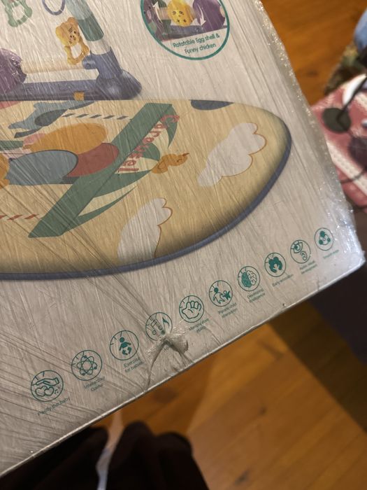 дитячий розвиваючий ігровий килимок з піаніно та підвісними іграшками