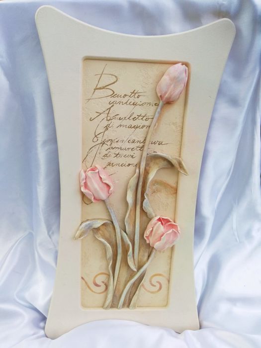 Панно Тюльпаны керамика.