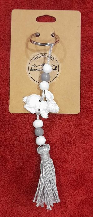 Breloczek Króliczek z Gipsu - Rękodzieło Handmade