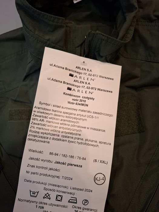 Kombinezon czołgisty 634/mon.Nowy roz.S/XXL