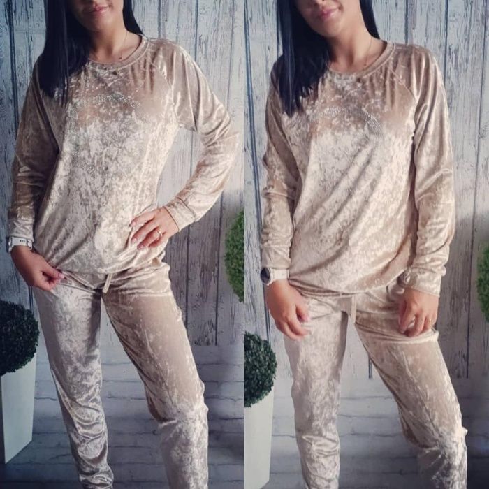 Świetny welurowy dres The Still r.L-XL WELUR dżety DWA KOLORY