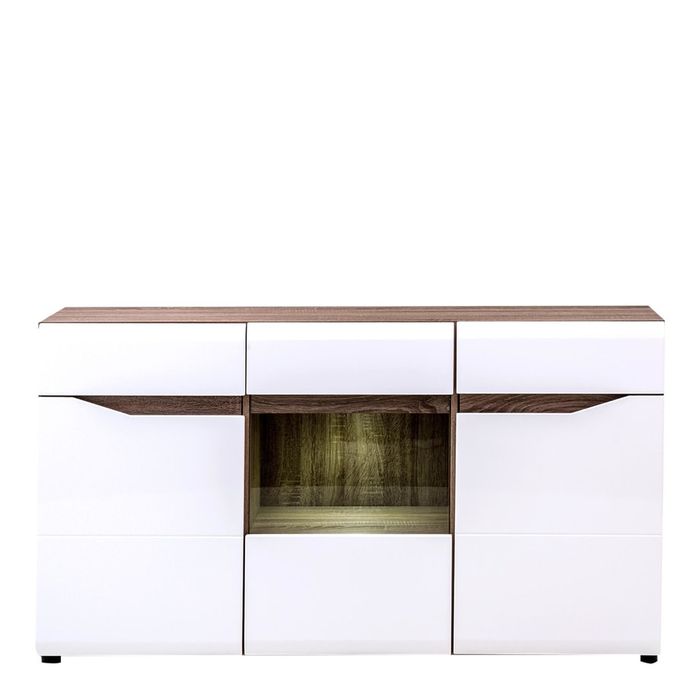 Komplet mebli Lionel biały połysk/dąb trufla