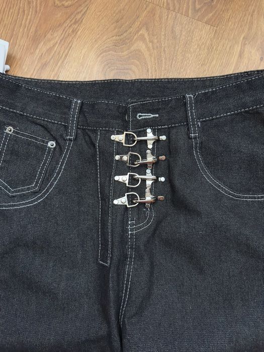 Baggy jeans raw denim bershka з кліпсами джинси архівні рав денім