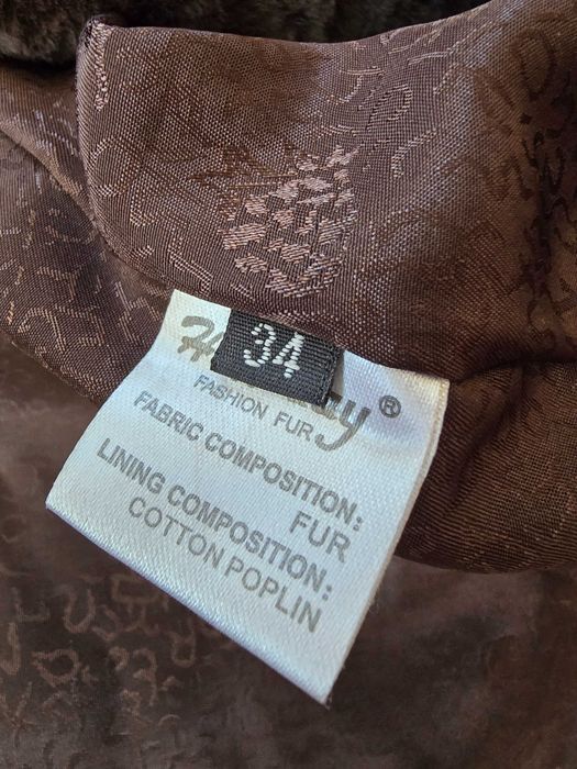 Шуба натуральна стрижений бобер та норка коричнева р.XS