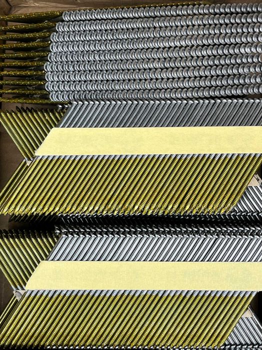 Цвях для нейлера 50/65/75/90 мм кут нахилу 21 °, 34° пластик/папір