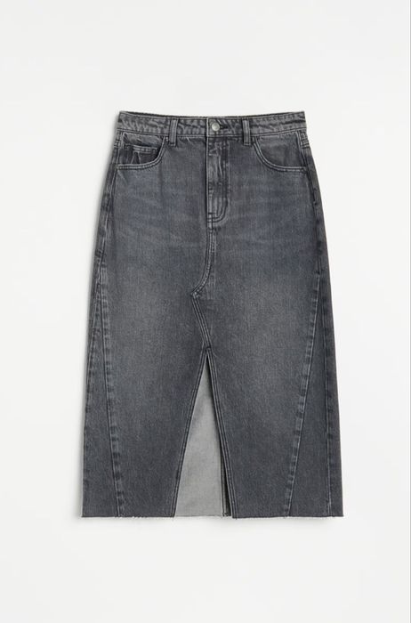 reserved  Довга сіра чорна джинсова спідниця С розмір