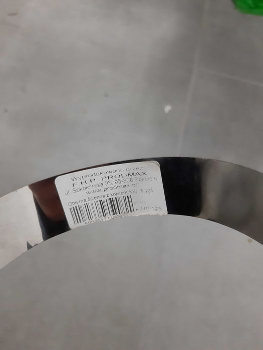 Uchwyt do rury obejma scienna komin KWASOODPORNA FI 125 mm Z KOŁKIEM