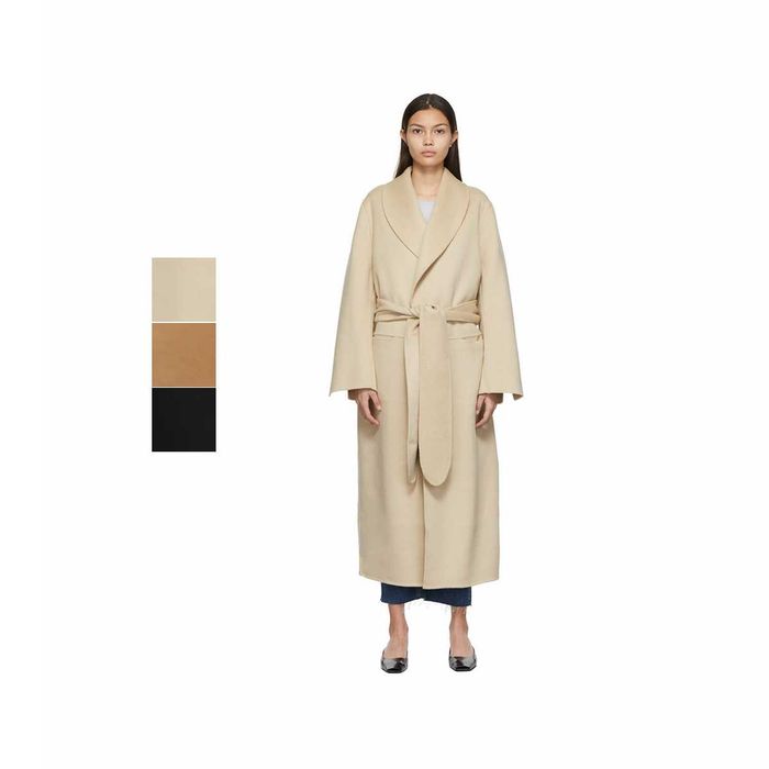 Пальто Toteme Robe Coat Eggnog \ Camel \ Black