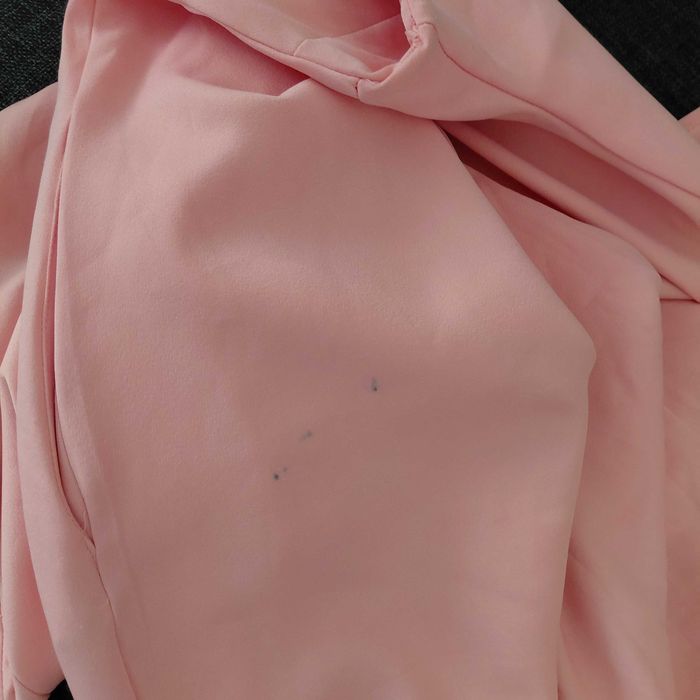 Jasnoróżowa trapezowa sukienka midi oversize kokardy 3XL