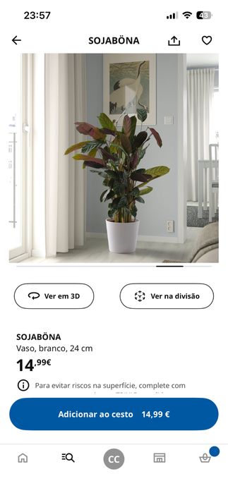 Vaso branco novo ikea