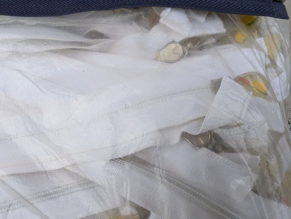 Zamki błyskawiczne 60, białe 100szt