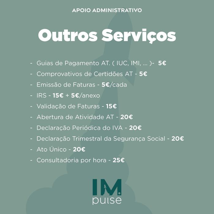 APOIO ADMINISTRATIVO PARA TRABALHADORES INDEPENDENTES E PARTICULARES