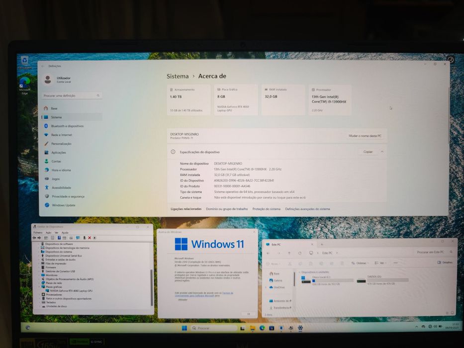 Acer Predator Helios Neo 16 | i9-13900HX | RTX 4060 | 32GB RAM | 2 SSD
