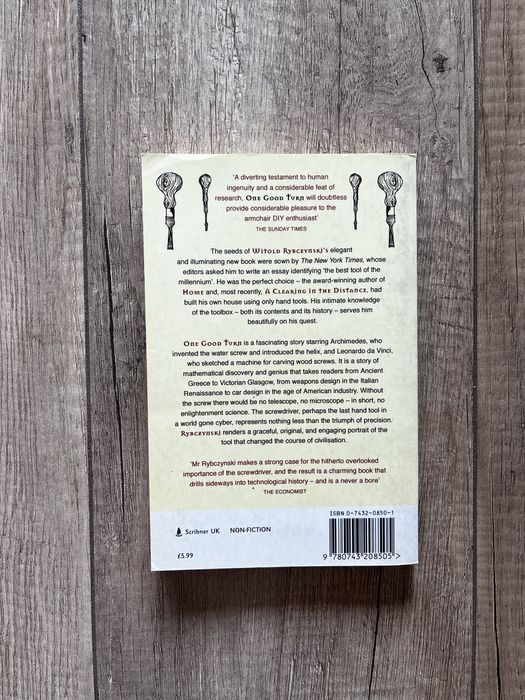 Witold Rybczynski One Good Turn: A Natural History of the Screwdriver