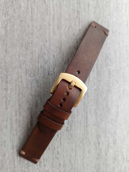 Brązowy skórzany pasek zegarka 18 mm S/M