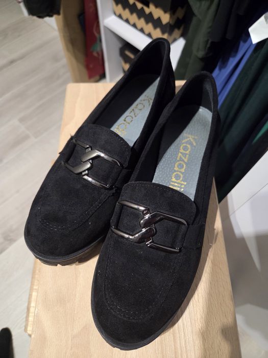 Mokasyny damskie czarne 39