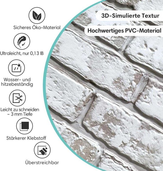 10 sztuk paneli ściennych 3D o sztuczna cegła samoprzylepna