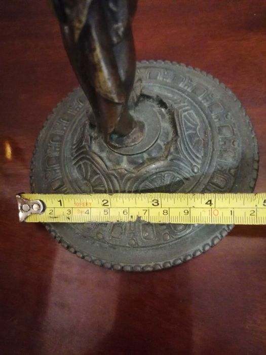 Rara Base de Candeeiro Antiga Revival Egípcio em Bronze