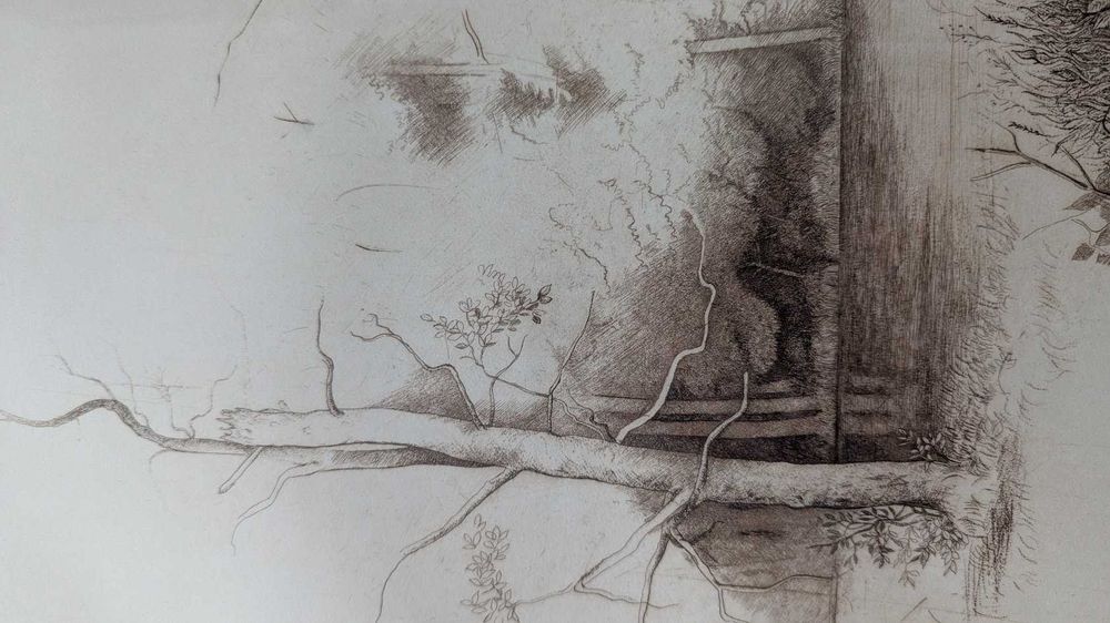 Leszek Rózga - akwaforta Uroczysko