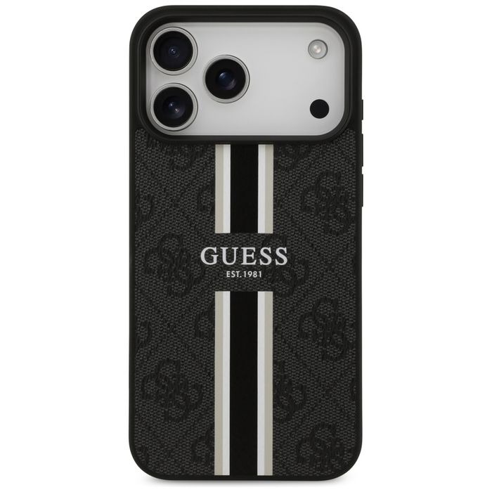 Etui Guess 4G Printed Stripes MagSafe doiPhone 17 Pro Max czarny