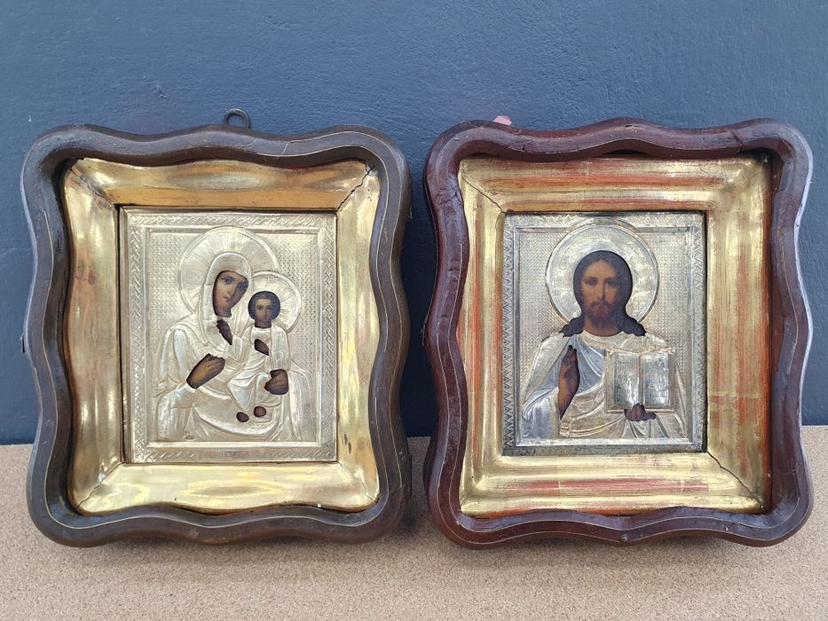 Икона Венчальная пара серебро