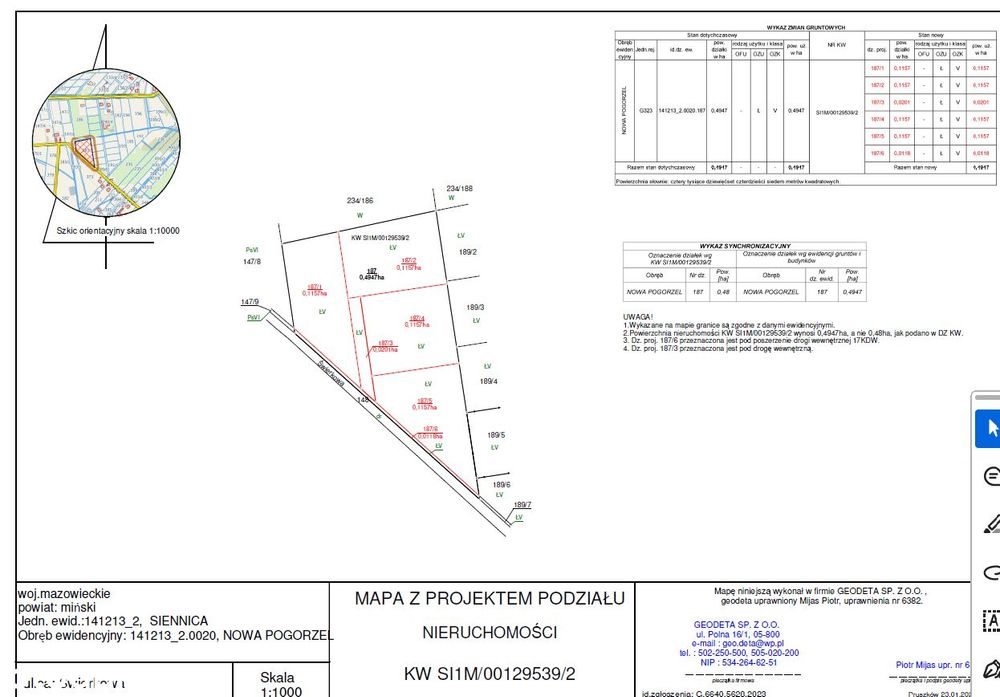 Działka budowlana 1157 m², MPZP, prąd i woda, Nowa Pogorzel pod Miński - Widok 5