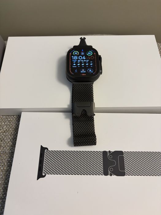 Apple Watch Ultra Milanese Loop kolor Black Titanium - tytan I Oryginalna
