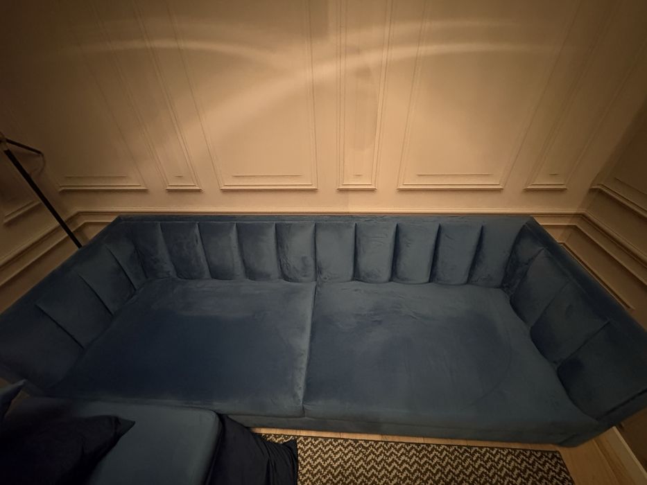 Sofa com ou sem Chase em Velude azul! Novo! 2,3Cm