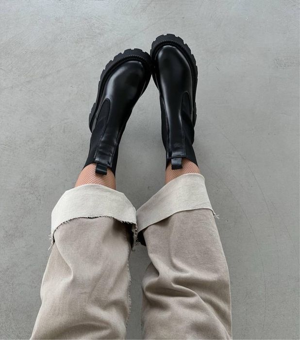 Акція, Челсі шкіряні байка, хутро, 36,37,39,40 зима, демі. Черевики