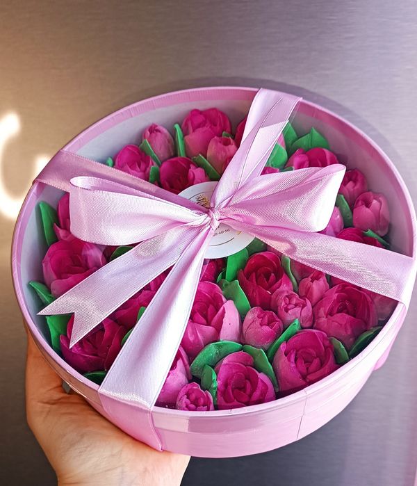 Цветы из Зефира к 8 марта.Цветы.Розы.Тюльпаны.Подарки учителю