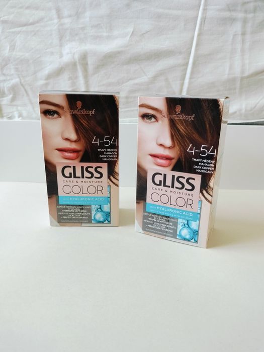 2 embalagens Schwarzkopf Gliss hyaluronic acid 4.54 dark copper