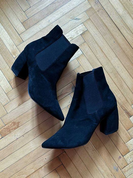 Ботинки сапоги кожа замш казаки челси