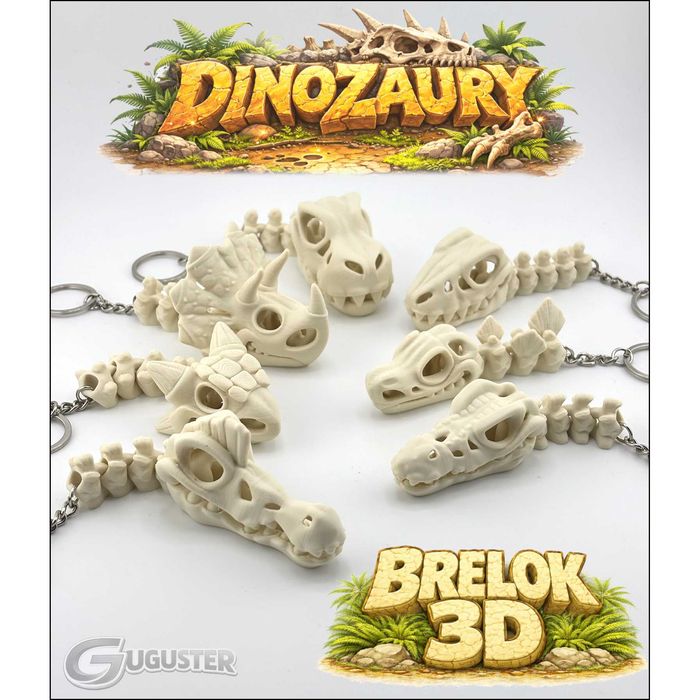BRELOK 3D | Szkielet Dinozaura | ruchomy, druk 3D, wydruk