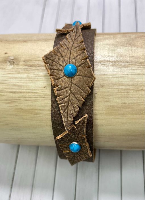 Bransoletka Skórzana unisex w stylu boho HANDMADE