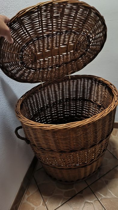 Koszu wiklinowy na pranie duży