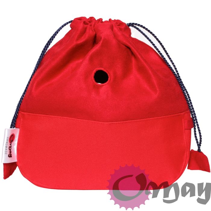 Czerwony organizer do OBAG MOON LIGHT worek eko zamsz 2 kieszenie OMAY