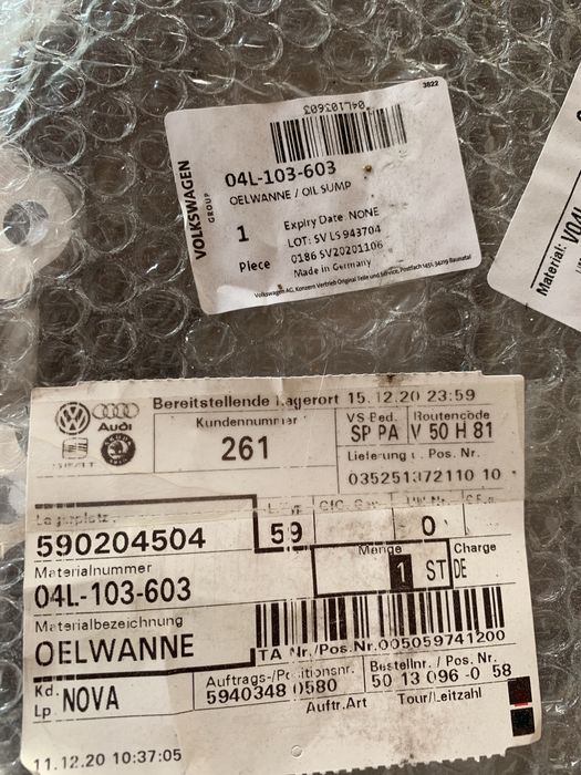 Carter Audi 1.6 e outras marcas VW, skoda etc 04L103603