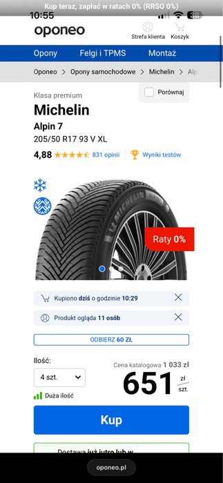 205/50/17 Michelin Alpin 7 j.nowe