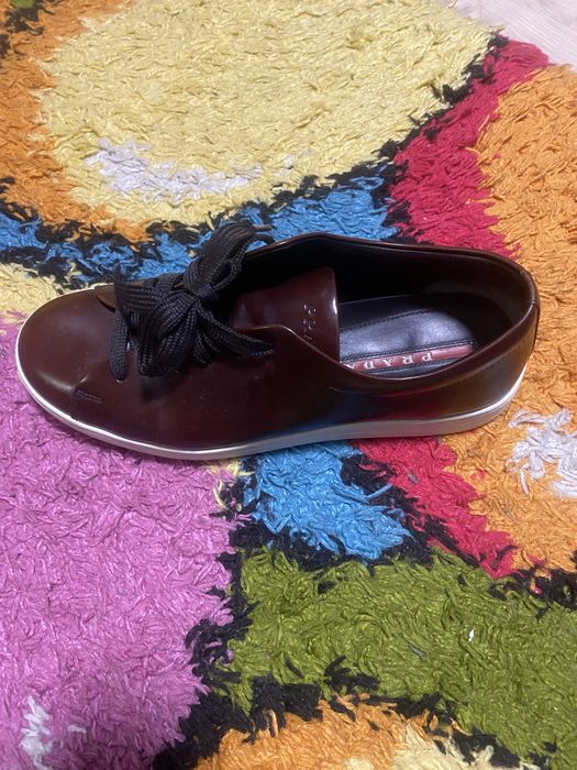 Кроссовки Prada Luxury Brown Leather Sneakers