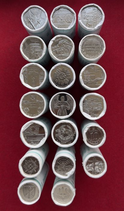 набір з 27  РІЗНИХ монет ЗСУ 2018 - 2025 рр. з ролів (також є альбоми)