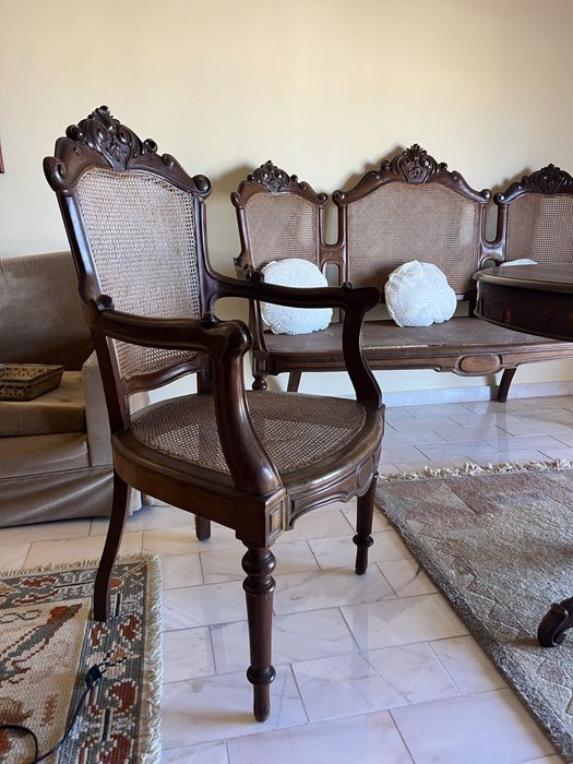 Conjunto canapé palhinha