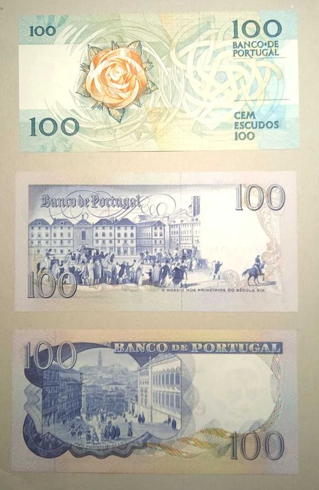 Colecção de 3 Notas 100 escudos - Portes Grátis
