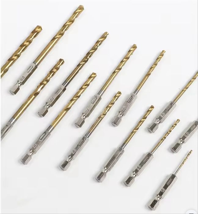 шестигранна 1/4 13 предметів, набір спіральних свердел нові 1,5-6,5 мм