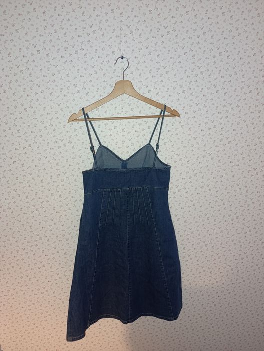 Sukienka 42 yessica c&a niebieska jeansowa denim 90s vintage