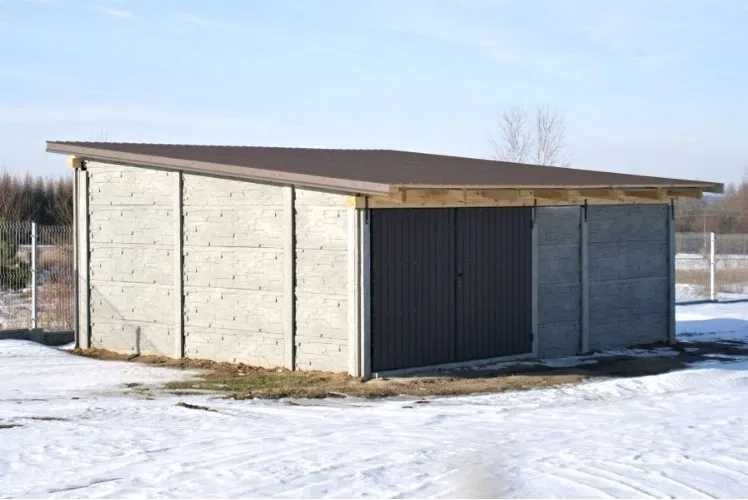Garaż z płyt betonowych, wiaty betonowe MOCNE (MB)