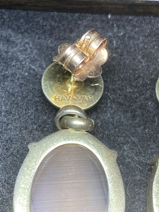 Brincos HAV VAH Prata Portuguesa contrastada 925 Dourada Ouro 3,4 cm