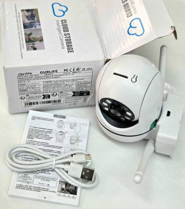 Câmara de segurança WiFi OurLife Y2 – motorizada, visão noturna e deteção de movimento