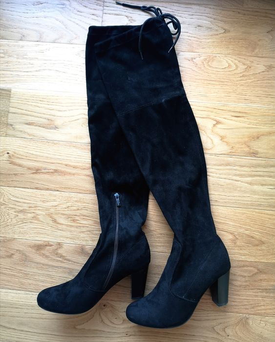 Czarne długie kozaki za kolano muszkieterki  Jenny Fairy rozm. 39