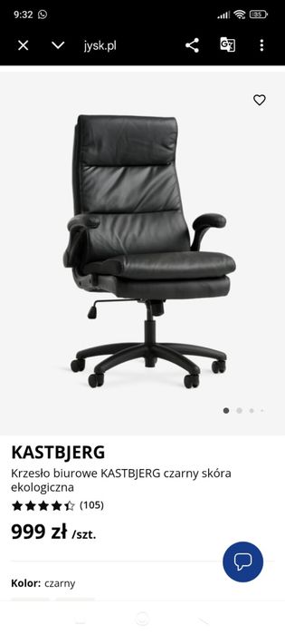 Fotel obrotowy KASTBJERG stan Bardzo dobry