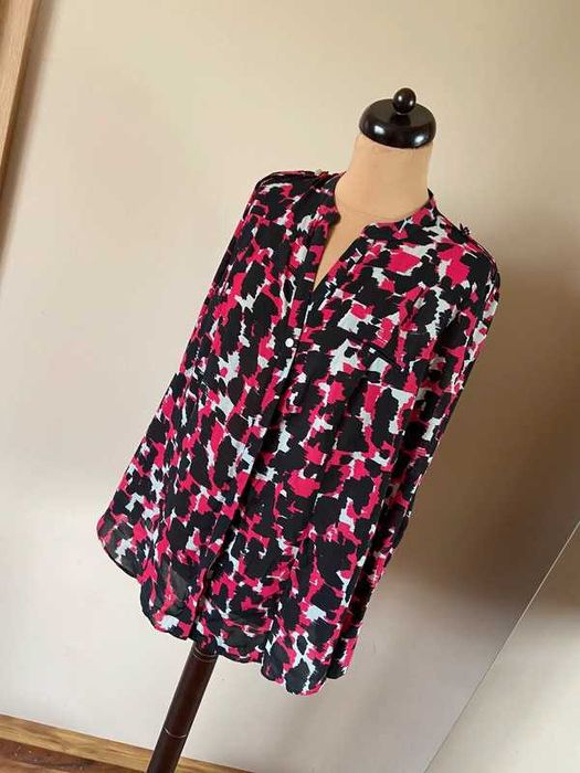 46 48 xxxl +size kolorowa koszula print centki roz neon oversize